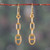 Gold-plated dangle earrings, 'Minimalist Links' - Gold-Plated Modern Link-Shaped Dangle Earrings from India