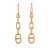 Gold-plated dangle earrings, 'Minimalist Links' - Gold-Plated Modern Link-Shaped Dangle Earrings from India