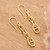 Gold-plated dangle earrings, 'Minimalist Links' - Gold-Plated Modern Link-Shaped Dangle Earrings from India