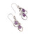 Amethyst dangle earrings, 'Passionate Leaves' - Leaf Tendril Nature-Inspired Amethyst Silver Dangle Earrings