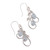 Blue topaz dangle earrings, 'Soothing Leaves' - Leaf Tendril-Themed Silver Earrings with Blue Topaz Stones