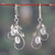 Moonstone dangle earrings, 'Luminous Leaves' - Moonstone Silver Dangle Earrings with Leaf Nature Motif (image 2) thumbail