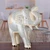 Papier mache sculpture, 'Giant of the Blue Paisley' - Blue and Ivory Papier Mache Paisley Royal Elephant Sculpture