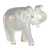 Papier mache sculpture, 'Giant of the Blue Paisley' - Blue and Ivory Papier Mache Paisley Royal Elephant Sculpture