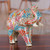 Papier mache sculpture, 'Primaveral Bloom Trunk' - Multicolor Spring-Themed Papier Mache Elephant Sculpture