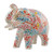 Papier mache sculpture, 'Primaveral Bloom Trunk' - Multicolor Spring-Themed Papier Mache Elephant Sculpture