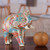 Papier mache sculpture, 'Primaveral Bloom Trunk' - Multicolor Spring-Themed Papier Mache Elephant Sculpture