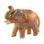 Papier mache sculpture, 'Golden Bloom Trunk' - Golden Spring-Themed Floral Papier Mache Elephant Sculpture