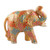 Papier mache sculpture, 'Golden Bloom Trunk' - Golden Spring-Themed Floral Papier Mache Elephant Sculpture