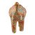 Papier mache sculpture, 'Golden Bloom Trunk' - Golden Spring-Themed Floral Papier Mache Elephant Sculpture