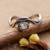 Quartz single stone ring, 'Caresses from Heaven' - Modern-Inspired Freeform Quartz Single Stone Ring from India