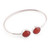 Carnelian cuff bracelet, 'Fiery Aura' - Minimalist 11-Carat Faceted Round Carnelian Cuff Bracelet