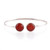 Carnelian cuff bracelet, 'Fiery Aura' - Minimalist 11-Carat Faceted Round Carnelian Cuff Bracelet
