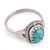 Sterling silver cocktail ring, 'Peaceful Luxury' - Half-Moon-Themed Recon Turquoise Stone Cocktail Ring