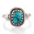 Sterling silver cocktail ring, 'Peaceful Luxury' - Half-Moon-Themed Recon Turquoise Stone Cocktail Ring