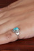 Sterling silver cocktail ring, 'Peaceful Luxury' - Half-Moon-Themed Recon Turquoise Stone Cocktail Ring