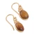 Gold-plated tiger's eye dangle earrings, 'Golden Courage' - 22k Gold-Plated Oval Tiger's Eye Dangle Earrings from India