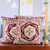 Embroidered cotton cushion covers, 'Woven Whispers' (pair) - Pink and Burgundy Embroidered Cotton Cushion Cover Pair