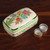 Papier mache jewelry box, 'Whispers of Spring' - Spring-Themed Hand-Painted Green Papier Mache Jewelry Box