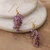 Pendientes de racimo de amatista - Pendientes de clúster de chips de amatista de piedra de nacimiento en India