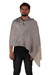 Wool and silk blend shawl, 'Soothing Elegance in Black' - Patterned Wool and Silk Blend Shawl in Black and Beige Hues