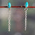 Reconstituted turquoise dangle earrings, 'Flowing Blue' - Reconstituted Turquoise Silver Dangle Earrings with Chains (image 2) thumbail