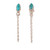 Reconstituted turquoise dangle earrings, 'Flowing Blue' - Reconstituted Turquoise Silver Dangle Earrings with Chains thumbail
