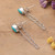 Reconstituted turquoise dangle earrings, 'Flowing Blue' - Reconstituted Turquoise Silver Dangle Earrings with Chains (image 2b) thumbail