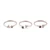 Multi-gemstone stacking wrap rings, 'Luxurious Trio' (set of 3) - 3 Silver Stacking Wrap Rings with Emerald Ruby White Quartz