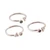 Multi-gemstone stacking wrap rings, 'Luxurious Trio' (set of 3) - 3 Silver Stacking Wrap Rings with Emerald Ruby White Quartz