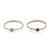 Ruby and peridot stacking solitaire rings, 'Dual Allure' (pair) - Ruby Peridot Sterling Silver Stacking Solitaire Rings (Pair)