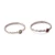 Ruby and peridot stacking solitaire rings, 'Dual Allure' (pair) - Ruby Peridot Sterling Silver Stacking Solitaire Rings (Pair)