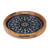 Wood tray, 'Tide of Mosaics' - Mandala-Inspired Round Blue Resin-Coated Mango Wood Tray