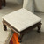 Wood chowki table, 'Palace in Heaven' - Traditional Spring-Themed Mango Wood and Brass Chowki Table