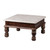 Wood chowki table, 'Palace in Heaven' - Traditional Spring-Themed Mango Wood and Brass Chowki Table