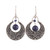 Lapis lazuli dangle earrings, 'Royal Enigma' - Half-Moon-Themed Lapis Lazuli Dangle Earrings from India