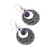 Lapis lazuli dangle earrings, 'Royal Enigma' - Half-Moon-Themed Lapis Lazuli Dangle Earrings from India