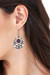 Lapis lazuli dangle earrings, 'Royal Enigma' - Half-Moon-Themed Lapis Lazuli Dangle Earrings from India