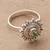 Peridot cocktail ring, 'Lucky Spring' - Polished Sun-Themed Natural Peridot Cocktail Ring from India