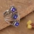 Garnet multi-stone cocktail ring, 'Vibrant Allure' - Garnet Sterling Silver Multi-Stone Cocktail Ring from India