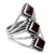 Garnet multi-stone cocktail ring, 'Vibrant Allure' - Garnet Sterling Silver Multi-Stone Cocktail Ring from India