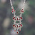 Garnet pendant necklace, 'Dancing Chandelier' - Chandelier-Themed Garnet Sterling Silver Pendant Necklace