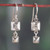 Topaz dangle earrings, 'White Shimmer' - Square Modern White Topaz Sterling Silver Dangle Earrings