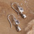 Topaz dangle earrings, 'White Shimmer' - Square Modern White Topaz Sterling Silver Dangle Earrings