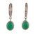 Onyx dangle earrings, 'Cycle of Green' - High-Polished Green Onyx and Sterling Silver Dangle Earrings