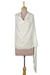 Wool and silk blend beaded shawl, 'Alabaster Sparkling' - Wool and Silk Swarovski Crystal Beaded Shawl in Alabaster