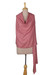 Wool and silk blend beaded shawl, 'Mauve Sparkling' - Swarovski Crystal Beaded Wool and Silk Shawl in Mauve Hues