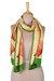 Silk scarf, 'Beautiful Brushstrokes' - Modern Abstract Hand-Painted and Woven Bordered Silk Scarf