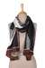 Silk scarf, 'Painted Perfection' - Hand-Loomed Bordered Silk Scarf with Hand-Painted Motifs