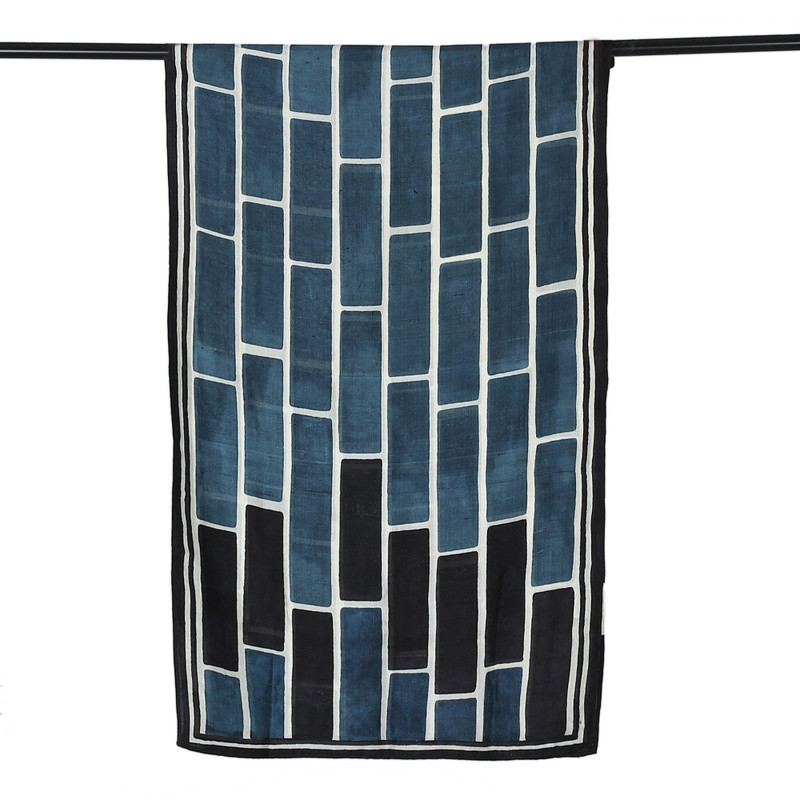 Hand-Woven and Painted Silk Scarf with Block Patterns - Dazzling Blocks ...